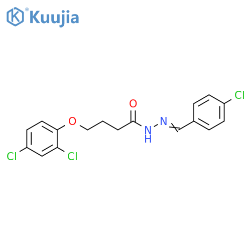 N'-(1E)-(4-chlorophenyl)methylidene-4-(2,4-dichlorophenoxy)butanehydrazide structure