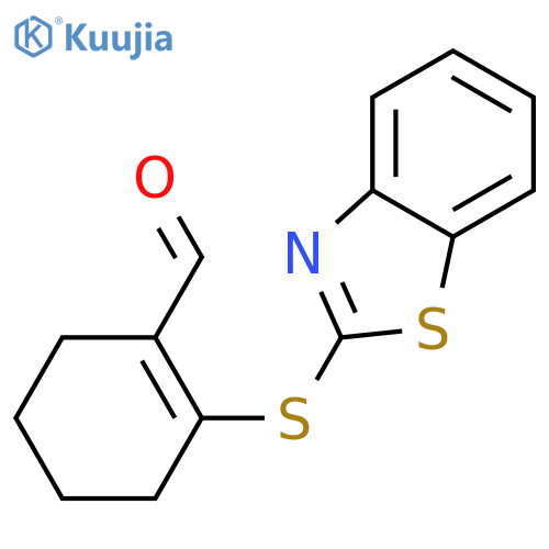 2-(1,3-benzothiazol-2-ylsulfanyl)cyclohex-1-ene-1-carbaldehyde structure