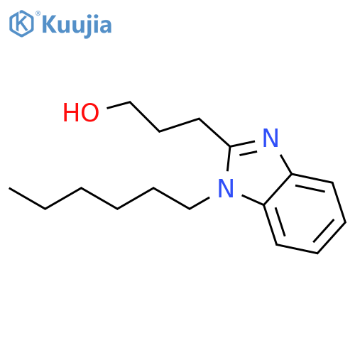 3-(1-hexyl-1H-1,3-benzodiazol-2-yl)propan-1-ol structure