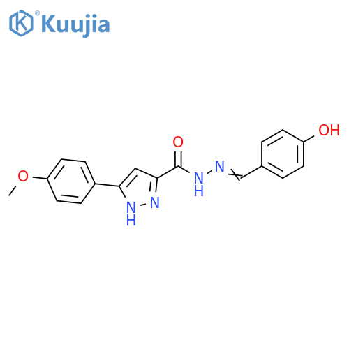 N'-(4-hydroxyphenyl)methylidene-3-(4-methoxyphenyl)-1H-pyrazole-5-carbohydrazide structure