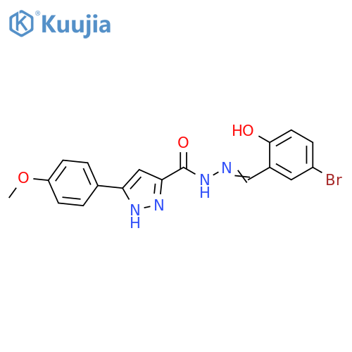 N'-(1E)-(5-bromo-2-hydroxyphenyl)methylidene-3-(4-methoxyphenyl)-1H-pyrazole-5-carbohydrazide structure