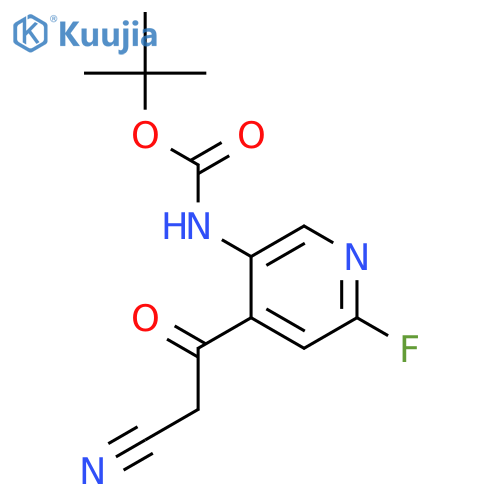 Tert-butyl 4-(2-cyanoacetyl)-6-fluoropyridin-3-ylcarbamate structure