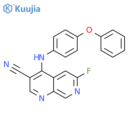 1,7-Naphthyridine-3-carbonitrile, 6-fluoro-4-[(4-phenoxyphenyl)amino]- structure