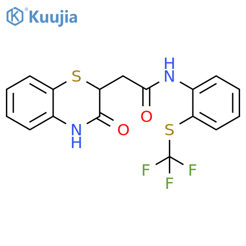 2-(3-oxo-3,4-dihydro-2H-1,4-benzothiazin-2-yl)-N-{2-(trifluoromethyl)sulfanylphenyl}acetamide structure