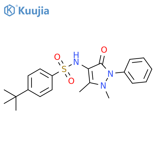 4-tert-butyl-N-(1,5-dimethyl-3-oxo-2-phenyl-2,3-dihydro-1H-pyrazol-4-yl)benzene-1-sulfonamide structure