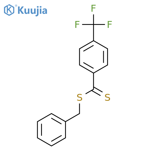 Benzenecarbodithioic acid, 4-(trifluoromethyl)-, phenylmethyl ester structure