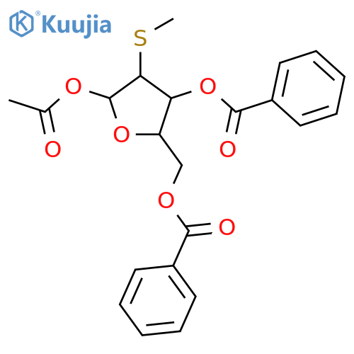 Ribofuranose,2-S-methyl-2-thio-, 1-acetate 3,5-dibenzoate, b-D- (8CI) structure