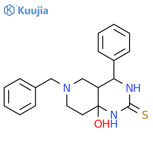 Pyrido[4,3-d]pyrimidine-2(1H)-thione,octahydro-8a-hydroxy-4-phenyl-6-(phenylmethyl)- structure