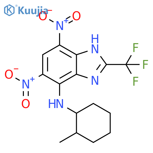 1H-Benzimidazol-4-amine,N-(2-methylcyclohexyl)-5,7-dinitro-2-(trifluoromethyl)- structure