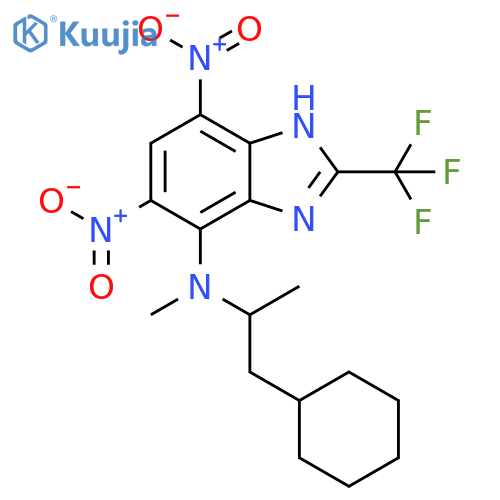 1H-Benzimidazol-4-amine,N-(2-cyclohexyl-1-methylethyl)-N-methyl-5,7-dinitro-2-(trifluoromethyl)- structure
