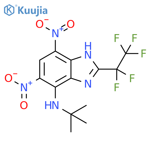 1H-Benzimidazol-4-amine,N-(1,1-dimethylethyl)-5,7-dinitro-2-(pentafluoroethyl)- structure