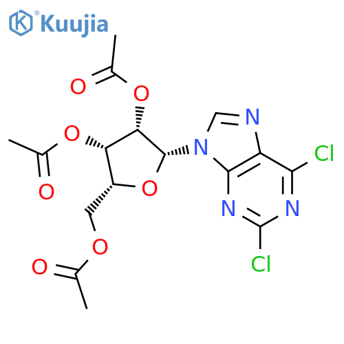 2,6-Dichloro-9-(2’,3’,5’-tri-O-acetyl-β-D-ribofuranosyl)purine structure
