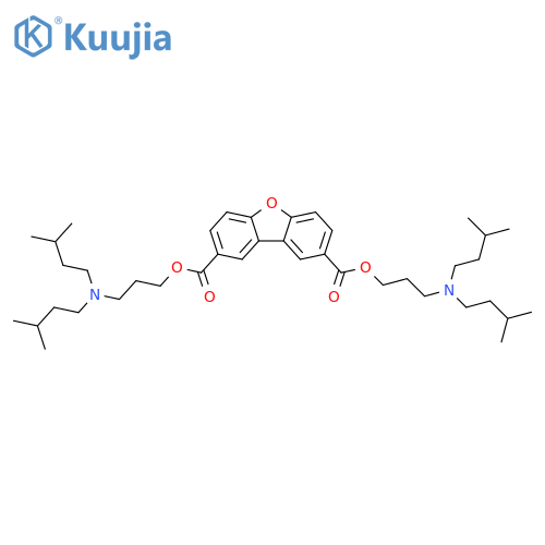 2,8-Dibenzofurandicarboxylic acid, 2,8-bis[3-[bis(3-methylbutyl)amino]propyl] ester structure