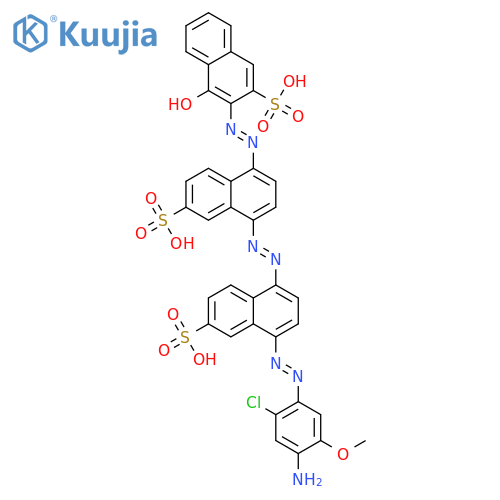 3-[[4-[[4-(4-amino-2-chloro-5-methoxy-phenyl)azo-6-sulfo-1-naphthyl]azo]-6-sulfo-1-naphthyl]azo]-4-hydroxy-naphthalene-2-sulfonic acid structure