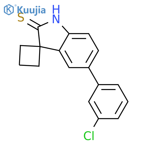 Spiro[cyclobutane-1,3'-[3H]indole]-2'(1'H)-thione, 5'-(3-chlorophenyl)- structure
