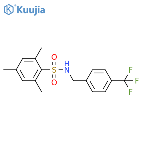 2,4,6-Trimethyl-N-[4-(trifluoromethyl)benzyl]benzenesulfonamide structure