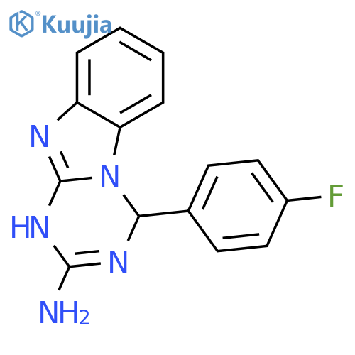 4-(4-Fluorophenyl)-1,4-dihydro1,3,5triazino-1,2-abenzimidazol-2-amine structure