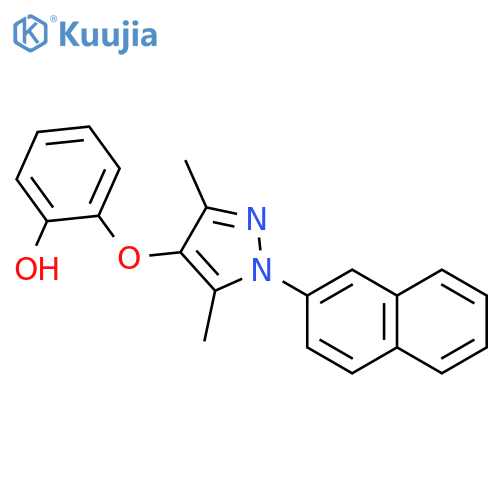 Phenol, 2-[[3,5-dimethyl-1-(2-naphthalenyl)-1H-pyrazol-4-yl]oxy]- structure