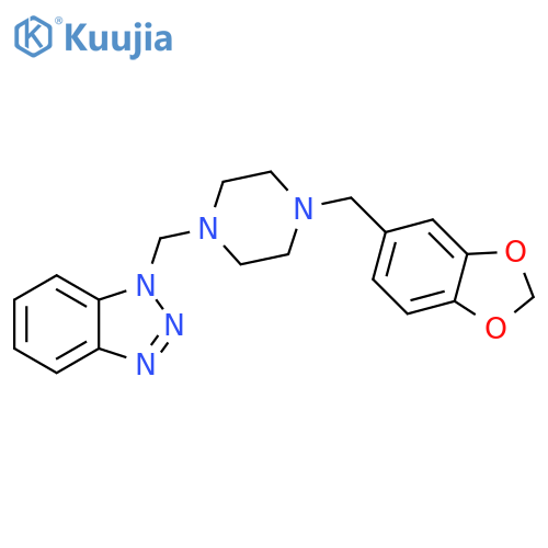 1-([4-(1,3-BENZODIOXOL-5-YL)PIPERAZINO]METHYL)-1H-1,2,3-BENZOTRIAZOLE structure