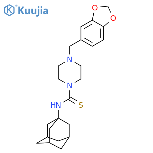 N-(Adamantan-1-yl)-4-(2H-1,3-benzodioxol-5-ylmethyl)piperazine-1-carbothioamide structure