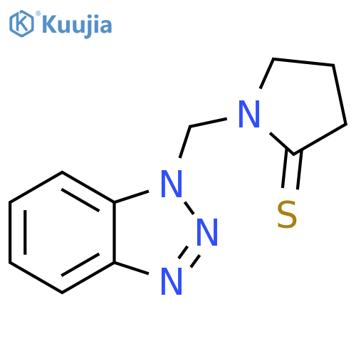 1-(1H-1,2,3-Benzotriazol-1-ylmethyl)pyrrolidine-2-thione structure