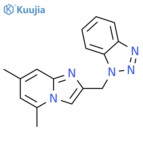 1H-Benzotriazole, 1-[(5,7-dimethylimidazo[1,2-a]pyridin-2-yl)methyl]- structure