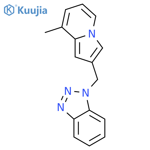 1H-BENZOTRIAZOLE, 1-[(8-METHYL-2-INDOLIZINYL)METHYL]- structure