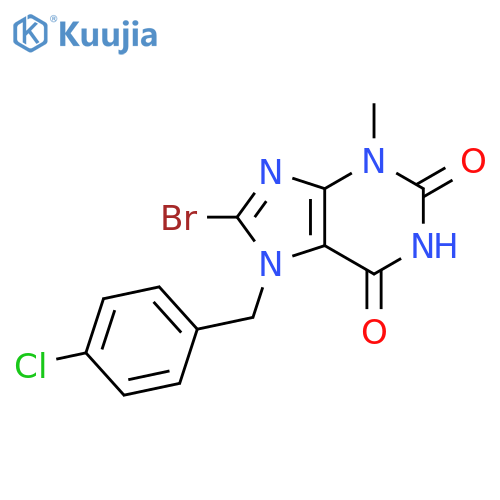 8-bromo-7-(4-chlorophenyl)methyl-3-methyl-2,3,6,7-tetrahydro-1H-purine-2,6-dione structure