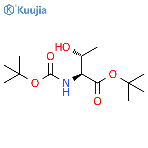 (2S,3R)-tert-butyl 2-(tert-butoxycarbonylamino)-3-hydroxybutanoate structure