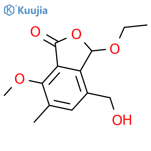 3-ethoxy-4-hydroxymethyl-7-methoxy-6-methyl-3H-isobenzofuran-1-one structure