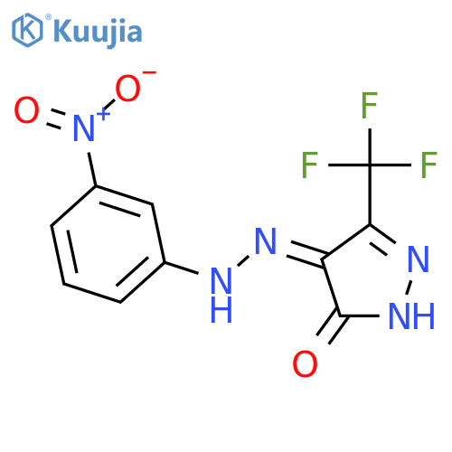1H-Pyrazole-4,5-dione, 3-(trifluoromethyl)-, 4-[(3-nitrophenyl)hydrazone] structure