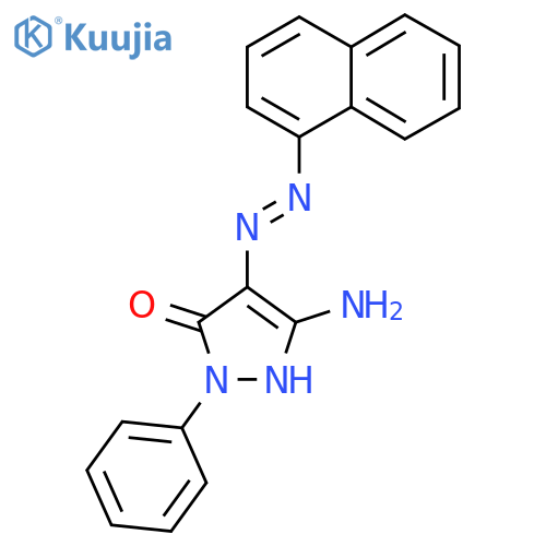 (4Z)-3-amino-4-2-(naphthalen-1-yl)hydrazin-1-ylidene-1-phenyl-4,5-dihydro-1H-pyrazol-5-one structure