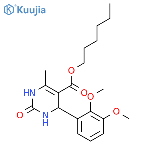 <br>4-(2,3-Dimethoxy-phenyl)-6-methyl-2-oxo-1,2,3,4-tetrahydro-pyrimidine-5-car boxylic acid hexyl ester structure