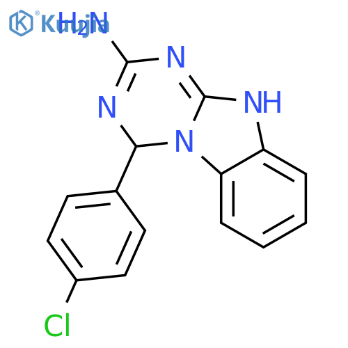 4-(4-Chlorophenyl)-1,4-dihydro1,3,5triazino-1,2-abenzimidazol-2-amine structure