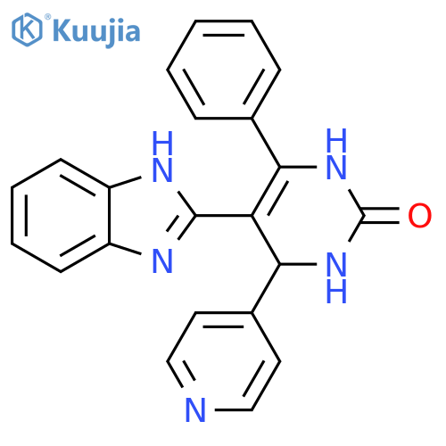 2(1H)-Pyrimidinone,5-(1H-benzimidazol-2-yl)-3,4-dihydro-6-phenyl-4-(4-pyridinyl)- structure