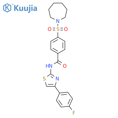 4-(azepane-1-sulfonyl)-N-4-(4-fluorophenyl)-1,3-thiazol-2-ylbenzamide structure