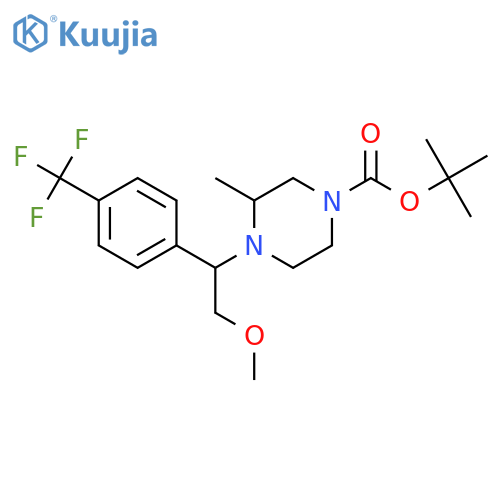 (S)-tert-Butyl 4-((R)-2-methoxy-1-(4-(trifluoromethyl)phenyl)ethyl)-3-methylpiperazine-1-carboxylate structure
