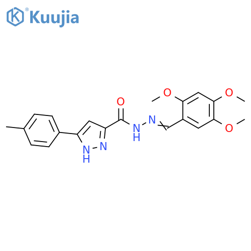 3-(4-methylphenyl)-N'-(1E)-(2,4,5-trimethoxyphenyl)methylidene-1H-pyrazole-5-carbohydrazide structure