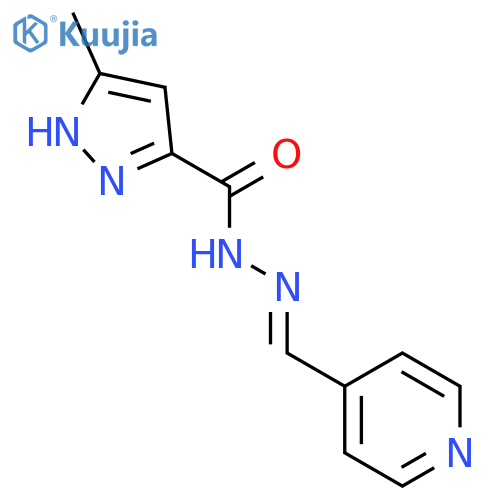 (E)-3-methyl-N'-(pyridin-4-ylmethylene)-1H-pyrazole-5-carbohydrazide structure