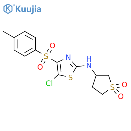 3-{5-chloro-4-(4-methylbenzenesulfonyl)-1,3-thiazol-2-ylamino}-1lambda6-thiolane-1,1-dione structure