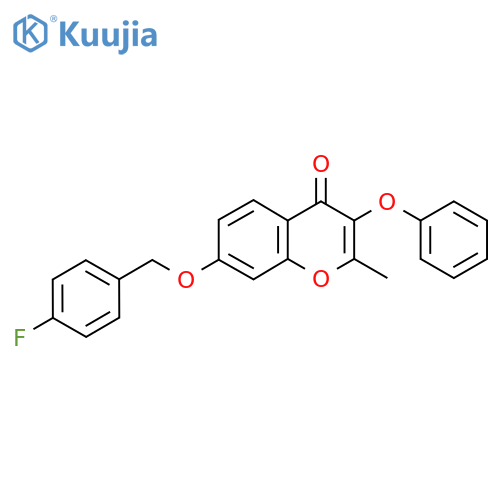 7-[(4-fluorobenzyl)oxy]-2-methyl-3-phenoxy-4H-chromen-4-one structure
