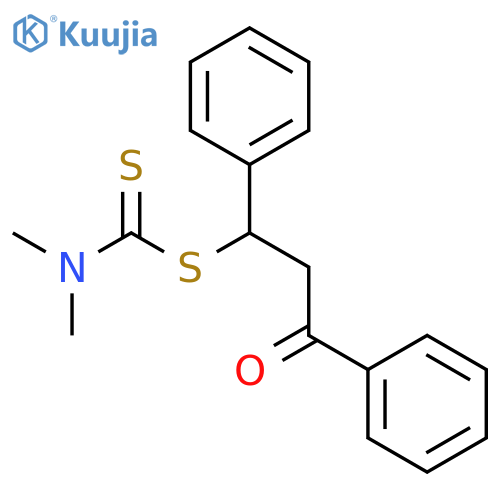 Carbamodithioic acid, dimethyl-, 3-oxo-1,3-diphenylpropyl ester structure