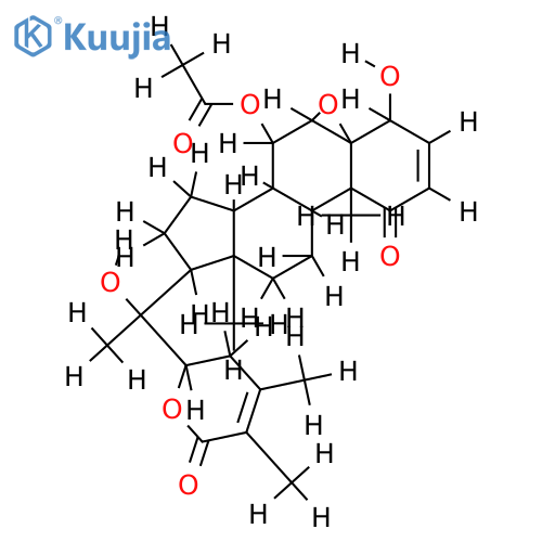 7beta-acetoxy-4beta,20R-dihydroxy-5beta,6beta-epoxy-1-oxo-witha-2,24-dienolide structure