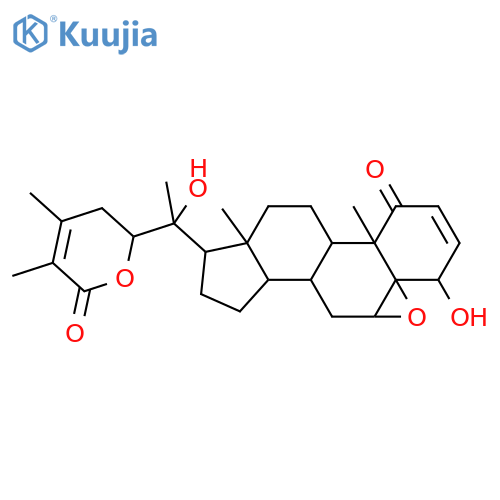 Ergosta-2,24-dien-26-oicacid, 5,6-epoxy-4,20,22-trihydroxy-1-oxo-, d-lactone, (4b,5b,6b,22R)- structure