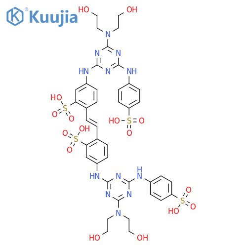 Benzenesulfonic acid,2,2'-(1,2-ethenediyl)bis[5-[[4-[bis(2-hydroxyethyl)amino]-6-[(4-sulfophenyl)amino]-1,3,5-triazin-2-yl]amino]- structure