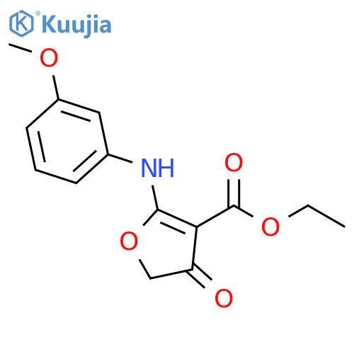 3-Furancarboxylic acid, 4,5-dihydro-2-[(3-methoxyphenyl)amino]-4-oxo-, ethyl ester structure