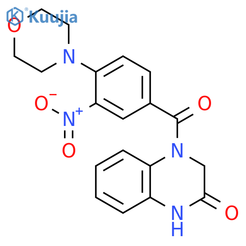 4-4-(morpholin-4-yl)-3-nitrobenzoyl-1,2,3,4-tetrahydroquinoxalin-2-one structure