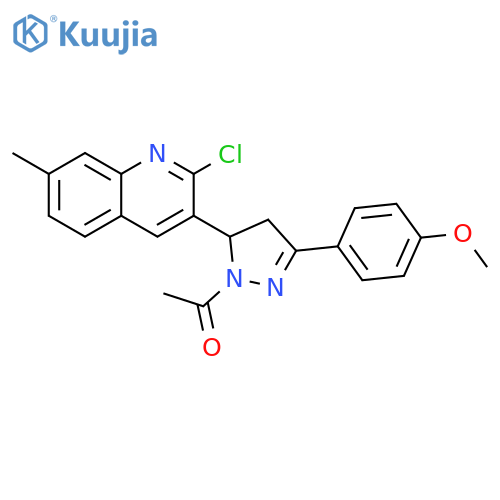 1-5-(2-chloro-7-methylquinolin-3-yl)-3-(4-methoxyphenyl)-4,5-dihydro-1H-pyrazol-1-ylethan-1-one structure