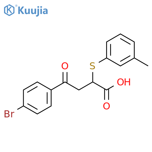4-(4-Bromophenyl)-2-(3-methylphenyl)sulfanyl-4-oxobutanoic acid structure