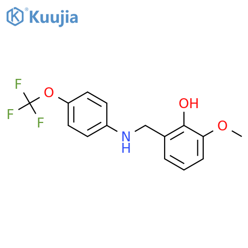 2-Methoxy-6-({[4-(trifluoromethoxy)phenyl]amino}methyl)phenol structure
